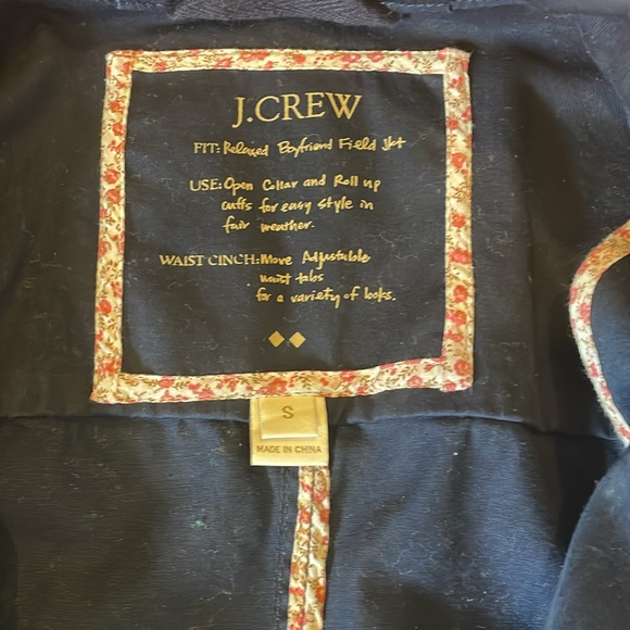 Women's J. Crew Relaxed Boyfriend Field Utility Jacket Navy Blue, Small, VGUC - Picture 5 of 9